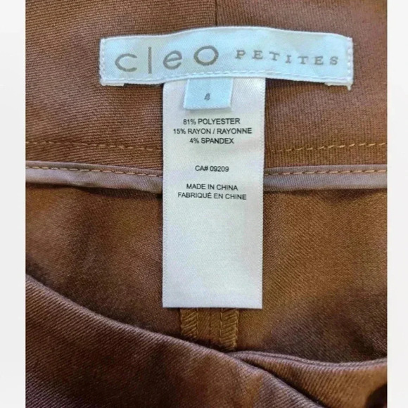 Cleo Petites Brown Trousers Dress Pants Slacks Size 4 - Picture 5 of 7